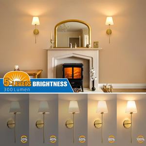 Ensemble de 2 lampes murales rechargeables à intensité variable 5200 mAh, 10 couleurs, télécommande sans fil, alimentées par batterie, pour chambres et salons - Product Image 5