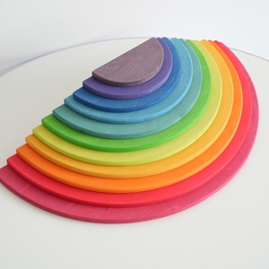 Arc-en-ciel empileur blocs de construction bébé Montessori jouets en bois ensemble éducatif Besting pour enfants couleur cognitif jouet <span class=keywords><strong>musique</strong></span> - Product Image 3