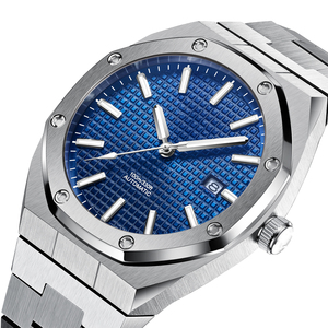 Montre pour homme, luxe, mode, antique, bracelet en acier inoxydable, automatique, mécanique, cadran en verre, édition limitée, plongeur, 100 bars, 30 mm - Product Image 4