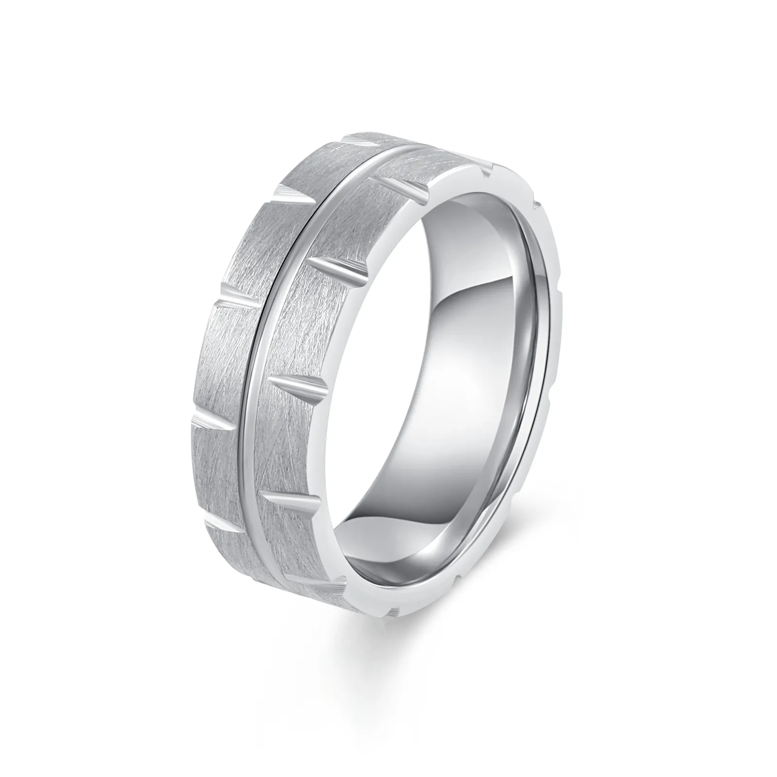 Anéis de aço de tungstênio de alta qualidade, personalização por atacado de fábrica de anéis de aço de tungstênio da moda