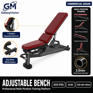 Banco de Pesas Ajustable Comercial, Banco de Pesas Resistente con Estructura de Acero Q235, Multiposiciones, Plano, Inclinado y Declinado, para Gimnasio y Fitness - Product Image 3