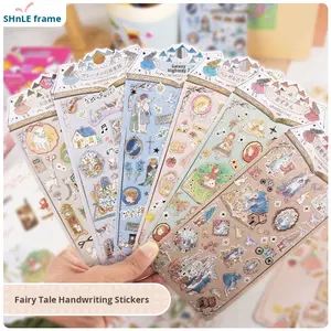 Autocollants pour journal à plat Shanle, conte de fées, dessins animés, bottes, chat, <span class=keywords><strong>petit</strong></span> <span class=keywords><strong>chaperon</strong></span> <span class=keywords><strong>rouge</strong></span>, album de journal intime pour fille, papier décoratif - Product Image 2