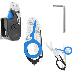 Dụng cụ đa năng ngoài trời, dụng cụ an toàn, kéo cứu hộ, dụng cụ phá kính, cắt dây đai, kìm gấp, kéo - Product Image 1