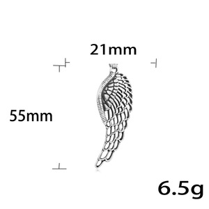 Pendentif aile en acier inoxydable, design creux, pour hommes et femmes, collier tendance, cadeau - Product Image 3