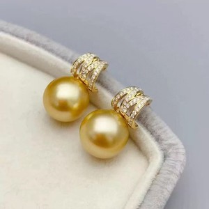 22671 Accessoires de perles DIY, plateau vide pour boucles d'oreilles en argent S925 avec connecteur de bijoux rond de 9-12 mm, 25 mm, or/argent - Product Image 3