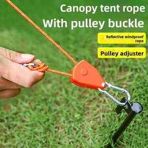 Tenda Kemah luar ruangan dapat diatur, dengan tali nilon pria tahan angin, pengencang katrol, fitur organisasi terpal gantung - Product Image 6