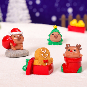 Vente en gros <span class=keywords><strong>de</strong></span> figurines en résine Capybara <span class=keywords><strong>Kawaii</strong></span> aux couleurs <span class=keywords><strong>de</strong></span> prune <span class=keywords><strong>de</strong></span> Noël pour étagère à café, décoration miniature <span class=keywords><strong>de</strong></span> Noël, elfe <span class=keywords><strong>de</strong></span> décoration DIY pour étagère - Product Image 5