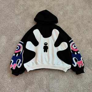 Sudadera con Capucha de Felpa Francesa 100% Algodón de Alta Calidad, 500 g/m², para Hombre, con Bordado de Chenilla Personalizado con Logotipo de Dibujos Animados, Gruesa, para Invierno - Product Image 1