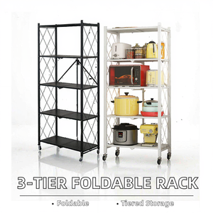 5-שכבות אחסון מתכת מתקפל מדף אחסון מתכת מתקפל מדף אחסון מתכת - Product Image 3