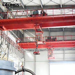 Высококачественный мостовой кран для тяжелых условий эксплуатации, двухбалочный, магнитный, с двойной балкой, с электродвигателем и редуктором, с наземным и дистанционным управлением - Product Image 1