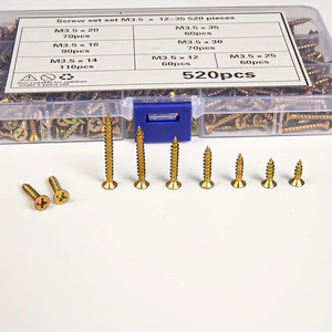 Tapping Screws M3.5 X 12-35 520pcs Color Zinc Phillips Countersunk Drywall Screw Set Metric Carbon Steel Grade A - Product Image 1