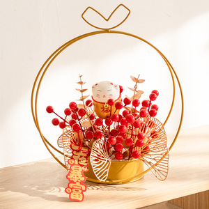 <b>Artificial</b> Flowers Lucky Fruit Decorations Red Berries Plastic High Simulation Chinese New Year Home Living Room Bedroom Wedding - Product Image 3
