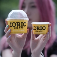 Contenant à crème glacée personnalisé transparent de 16 oz, bol en papier coloré de 32 pintes avec couvercle