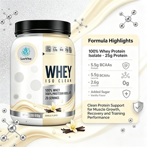 LuvVita OEM Hydrolyzed Whey Protein Isolate <strong>Powder</strong> 25g Protein 5.5g <strong>BCAAs</strong> for Muscle Recovery &amp; Strength Support - Product Image 3