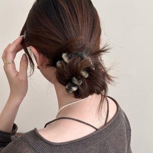 Attaches de cheveux en <span class=keywords><strong>spirale</strong></span> à imprimé léopard pour femmes, mode, attaches de cheveux en cordon téléphonique, sans plis, élastiques pour cheveux, pour queue de cheval - Product Image 3
