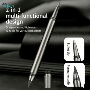 Bolígrafo de Firma Empresarial 2 en 1 de Doble Punta Black Tech, Bolígrafo Metálico Gris Metálico con Lápiz, Regalo Corporativo con Logotipo Grabado Personalizado - Product Image 5