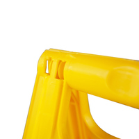 Panneau d'avertissement de sécurité bilingue pliable en plastique double face jaune Panneau d'avertissement de sol humide