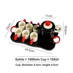 Tasses à eau en céramique, ensembles de tasses à thé pour la maison, service à thé en céramique de luxe léger pour la cuisine - Product Image 6