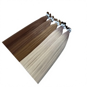 Nasa Hair al por mayor, cabello humano virgen vietnamita rubio platino a granel, 100% cutícula alineada, extensiones listas para permanente, doblemente cosidas a máquina. - Product Image 1