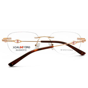 Monture de lunettes en métal sans monture Grey Jack, design minimaliste, visage ovale, unisexe SF9016 - Product Image 1