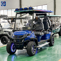 Voiturette de golf électrique homologuée CAMP 72V 5KW 6 places avec batterie au lithium, tout-terrain, de luxe, pour les communautés et les visites urbaines