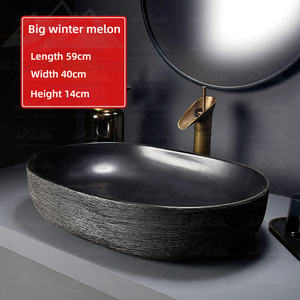 <span class=keywords><strong>อ่าง</strong></span>ล้างหน้าเซรามิคทรงรีลายหินสีดำสุดหรูจาก Wayon สำหรับห้องน้ำบ้านสไตล์โมเดิร์น - Product Image 5