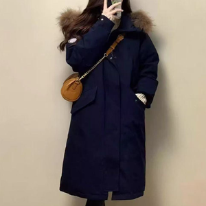 แจ็คเก็ตขนเป็ดหนายาวสำหรับผู้หญิงเสื้อหนาวมีสไตล์ - Product Image 6