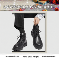 Bottes montantes pour hommes IStapromo Gifts, imperméables, en plastique, style britannique, à semelle épaisse, rehaussantes, simples, pour le travail