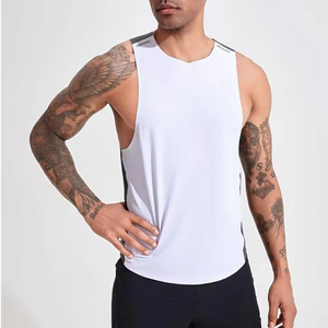 Wholesale Custom <b>Men</b> Bodybuilding Fitness Moisture Wicking <b>Compression</b> Shirt Gym Wear Sleeveless <b>Vest</b> Sport Stringer Tank Top - Product Image 2