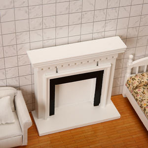 1:12 accesorios de casa de muñecas de comida de juego de madera de estilo americano con adornos decorativos de gabinete de chimenea hechos de madera - Product Image 5