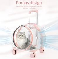 Valise à roulettes pour animaux de compagnie JXB de haute qualité, pour les voyages et les courses, 4 roues avec poignée télescopique, laisse de sécurité, pour les petits chiens jusqu'à 15 kg