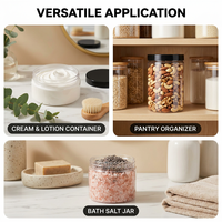 Pot à crème, conteneur de lotion avec couvercles colorés personnalisés, bouchon à vis cosmétique, mini pot vide transparent en PET pour échantillons