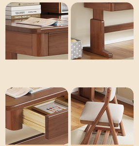 Silla de mesa de escritura plegable de madera maciza para niños, para el hogar, dormitorio, sala de estar, uso en la escuela primaria, escritorio de estudio para niños - Product Image 6