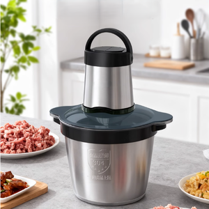 Procesador de Alimentos, Picadora de Alimentos de 2 Velocidades, Molinillo de Carne con Recipientes de Acero Inoxidable y Vidrio, Función de Apagado Automático con Botón Mejorado - Product Image 2