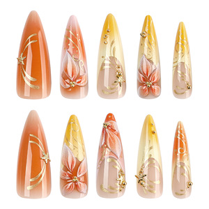 <span class=keywords><strong>Uñas</strong></span> <span class=keywords><strong>Postizas</strong></span> con Punta Francesa Blanca Nude, con Pequeños Acentos de Diamantes de Imitación Brillantes y Acabado Clásico Minimalista Brillante - Product Image 2