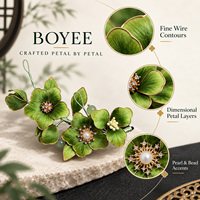 Vente en gros et au détail : Accessoire polyvalent fait main en velours et filigrane, motif fleur, pour cheveux, coiffure ou comme broche, inspiré du patrimoine culturel immatériel