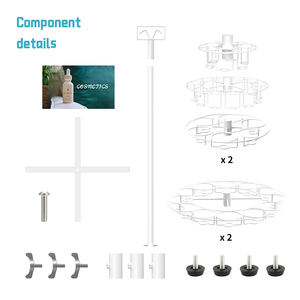Metall Double <span class=keywords><strong>Tier</strong></span> Counter Top Flaschen regal Wasser flaschen ständer Spinner Kosmetik regal mit Werbetafel - Product Image 2