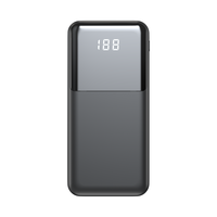 Power Bank Baterai Li-Polymer Portabel 10000mAh 20000mAh 20W PD Pengisian Cepat Layar LED dengan 2 Kabel USB Type-C dan Android