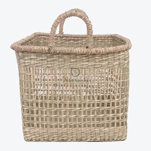 Cestas de lavandería de almacenamiento de algas marinas de tejido abierto natural con asas Contenedores de almacenamiento Colección 2025 - Product Image 3