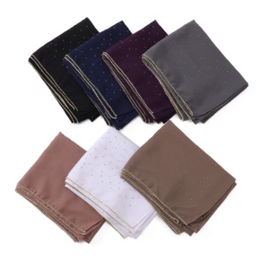 Casual transpirable <span class=keywords><strong>Shayla</strong></span> estilo mujeres oro Rhinestone cadena burbuja gasa musulmán Hijab bufanda brillante Hijab Headwear Wraps - Product Image 3