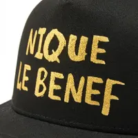 Gorra de Béisbol Bordada en Negro y Amarillo, 6 Paneles, Cierre a Presión, Visera Plana, Estilo Dad Hat para Hombre y Mujer