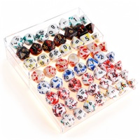 Ensemble de dés en résine écologique durable de 7 pièces, couleur unie, logo personnalisé OEM/ODM, forme polyédrique irrégulière pour jeux de rôle sur table