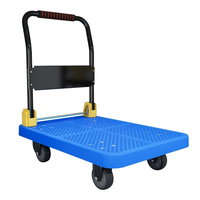 Carretilla de Mano Industrial de Acero, Plataforma Resistente, Cuatro Ruedas, Galvanizada en Zinc, Portátil, Plegable, Superficie Antideslizante, Gran Tamaño, OEM