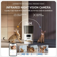 Distributeur automatique de nourriture pour animaux de compagnie en acier inoxydable 5L avec application/télécommande Wi-Fi, minuterie et caméra vidéo pour chats et chiens