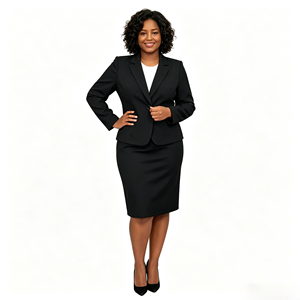 Completo Elegante da Ufficio a 2 Pezzi per Donna, Taglie Forti, <span class=keywords><strong>Blazer</strong></span> Casual Tinta Unita per Lavoro o Uso Quotidiano - Product Image 3