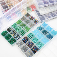 Zhubi 18 grilles 4 6 8MM cristal Rondelle perles coffret en gros couleurs naturelles facettes perles de verre rondes pour la fabrication de bijoux