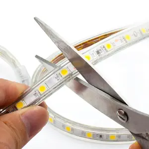 100m 230v AC strip led SMD 5050 lampu strip dapat dipotong tahan air fleksibel LED 60leds/m 10W