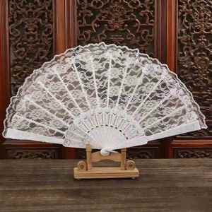 Éventails pliants en plastique peints de style traditionnel, portables, pour mariage, danse, fête, artisanat, avec motif de dentelle sculptée et motif ange - Product Image 3