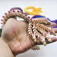 Jouet imprimé en 3D Serpent à cinq têtes Dragon chinois, Cadeau pour garçons, Ornement, Modèle de bureau, Anti-stress high-tech
