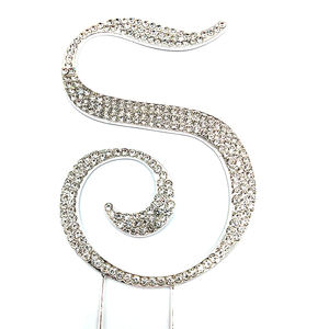 Cristal brillante alfabeto inglés A a Z Metal Rhinestone letra inicial pastel Topper <span class=keywords><strong>para</strong></span> boda cumpleaños fiesta pastel Decoración - Product Image 5